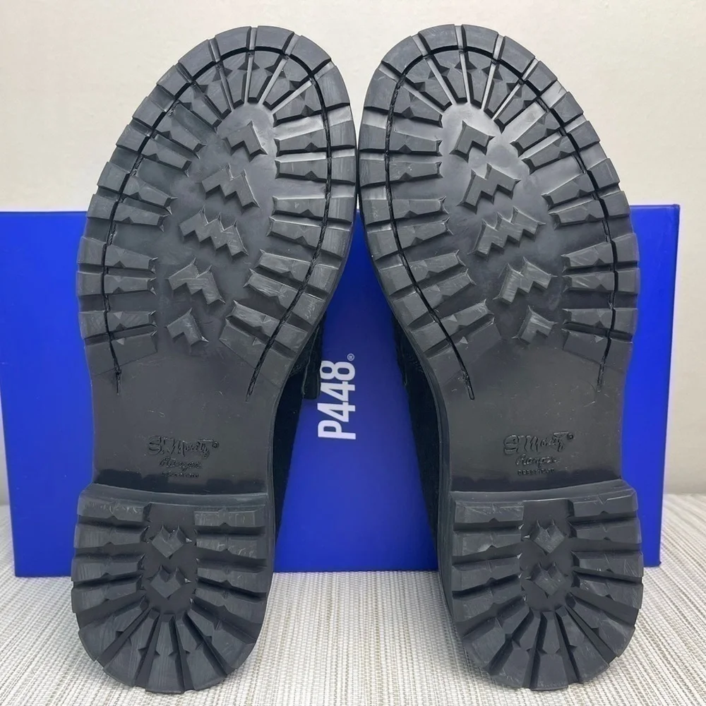 P448 Patrick Black Cow Hair Loafers Size 37
